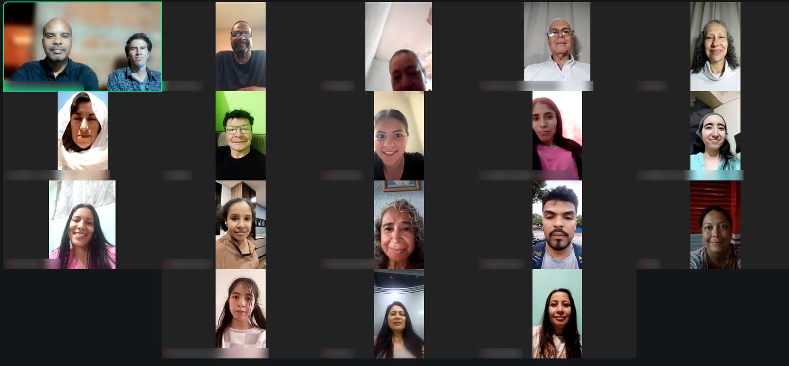 Members of Jesus King of Kings gathered together on Zoom for an online service.